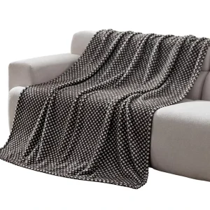 Fluffy Plush Polyester Modern Ultra Soft Jacquard Fleece Weft Knit Pattern Machine Washable Throw Blanket for Sofa Bed
