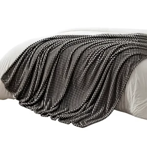 Fluffy Plush Ultra Soft Jacquard Fleece Weft Knit Solid Heavyweight Modern All Season Machine Washable Blanket Sofa Bed Travel