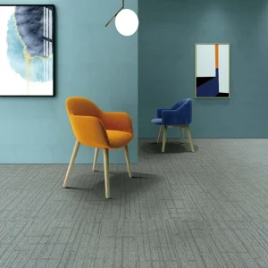 Fluffy Puzzle Ceramics Tiles Carpet Design Nylon Grey Stripe Corridor Carpet Tile