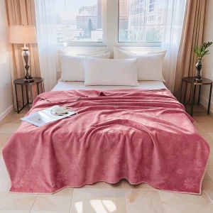 Fluffy Soft 100% Polyester Winter Blanket with 3D Pattern Multi Color Perfect House Warming Gift for Couch
