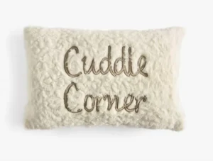 Fluffy Textured Faux Rabbit Fur Embroidered Throw Pillow Soft Plush Christmas Decorative for Sofa Bedroom Living Room Brand