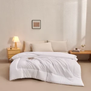Fluffy Warm Comfortable Quilted Comforter Duvet Stitching Bedding Set King White Bed Comforter