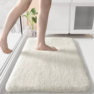 Fluffy and Soft Plush Modern Bathroom Rug Water Absorbent Anti slip Bedroom Carpet & Bath Blanket