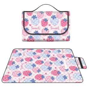 Folading Waterproof Moisture Proof Picnic Mat Custom Pet Fruit Printed Picnic Blanket for Outdoor Camping