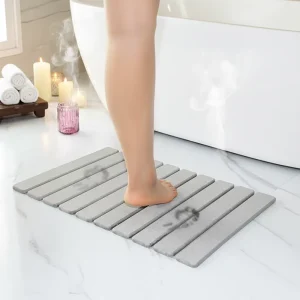 Foldable Bath Mat Diatom Mud Stone Eco Friendly Diatomaceous Earth Non Slip Super Absorbent Quick Drying Bathroom Mat
