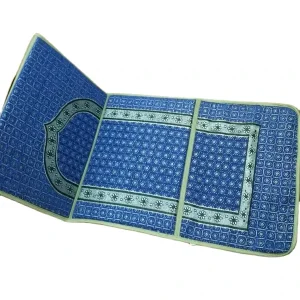 Foldable Chair with Chenille Polyester Seat Muslim Prayer Mat for Mosque Worship