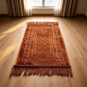 Foldable Children’s Prayer Rug Small Embossed Flannel Mat Perfect for School & Travel Soft Kids Prayer Rug