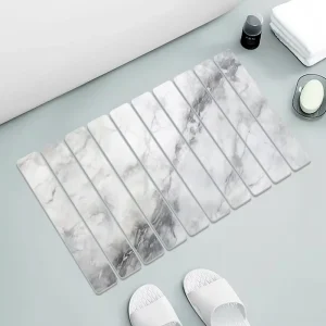 Foldable Eco Friendly Diatomite Bath Mat Non Slip Hard Absorbent Stone Shower Mat for Bathroom Toilet & Home Entrance