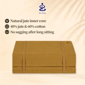Foldable Multi Purpose Meditation Cushion with Easy Carry Portable Design and Organic Hemp