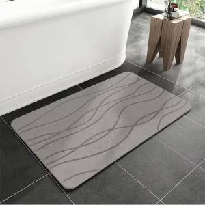 Foldable Non Slip Water Soft Absorbent Set Non Slip Diatomite Bath Mats for Bath Tub