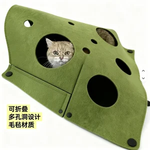 Foldable Polyester Felt Cat Tunnel Bed DIY Interactive Game Mat Indoor Pet Exercise Training Toy for Cats Kittens Daily Play