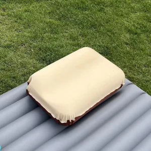Foldable Portable Cheese Sponge Pillow Automatic Inflatable Neck Support Nap Cushion Travel Rest Pillow