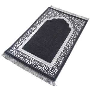 Foldable Portable High Quality Woven Chenille Muslim Style Polyester Washable Stain Resistant Travel Prayer Mat Rug Home