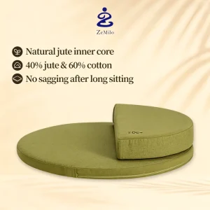Foldable Round Meditation Circular Zen Sitting Cushion Meditation Cushion Set Organic