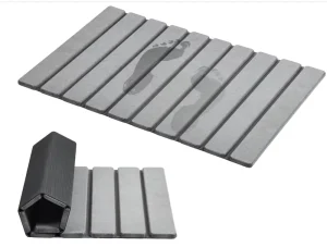 Foldable Stone Bath Mat Quick Dry Diatomaceous Earth Bath Mat with Non-Slip Mat Super Absorbent Easy to Clean