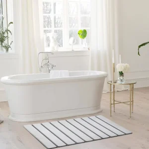 Foldable Super Absorbent Eco Friendly Print Shower Floor Mat Non Slip Quick Dry Diatomaceous Earth Stone Bath Mat for Bathroom