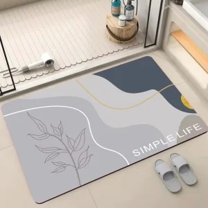Foldable Super Absorbent Shower Floor Mat Non Slip Quick Dry Machine Made Polyester Bath Mat for Home Bathroom