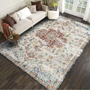 Foldable and Washable Polyester Mesh Patterned Carpet Modern Minimalist Style Wall to Wall Carpet