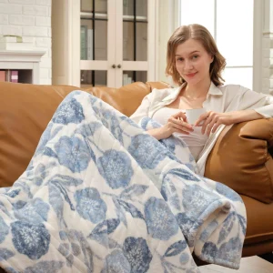 Folded Knitted Fast Heating Warm Heated Blanket Electric Throw with Temperature Control for Home Use