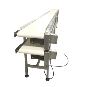 Food Grade Stainless Steel Frame Dual Deck Processing System High Capacity Motorized Multi Layer Belt Conveyor