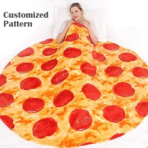 Food Printed Blanket Decor Sofa Pizza Blanket Piza Adult Size Ac Polyester Travel Tortilla Blanket