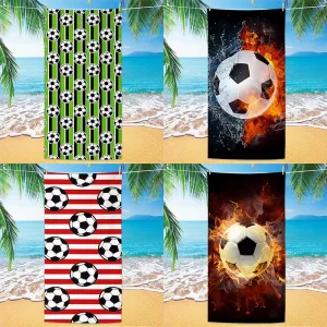 Football-Themed Microfiber Beach Bath Towel Large Size Adults Seaside Towel