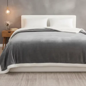For Couch and Sofa Lightweight Luxury Microfiber Fluffy Bed Blankets and Throws Fuzzy Dark Grey Throw Blanket