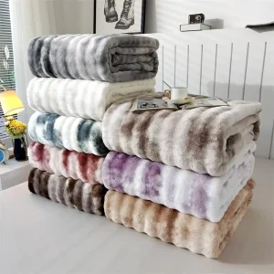 For Cross Border Large Bubble Flannel Blanket Geometric Pattern Double Sided Milk Flannel Air Conditioning Throw Shawl Modern