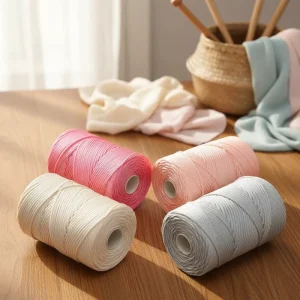 For High Quality 200g Macrame Feather Yarn High Tenacity Dyed 100% Polyester Ice Thread Cord for Hand Knitting