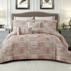 For Luxury Eco Friendly Home Use Patchwork Microfiber Jacquard Quilted Comforter Set with All Season Polyester Filling