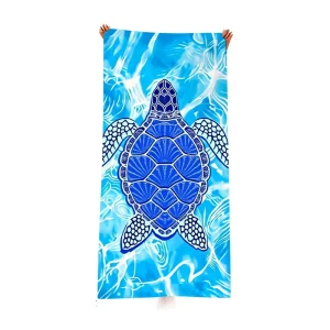 Foreign Trade Ocean Turtle Pattern Microfiber Beach Bath Towel Water Absorbent Quick Drying Double Sided Fleece