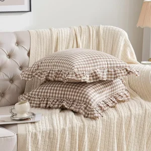 Forest Sage Green Blush Set Bed Cover Matching Multi-Size Throw Pillow Covers Including Square Cushion Cases for Bedroom Decor