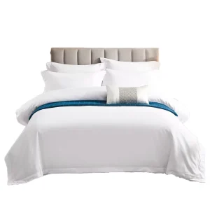 Four Piece Cotton Duvet Cover Set Five Star Hotel White for King Queen Printed Fitted Home
