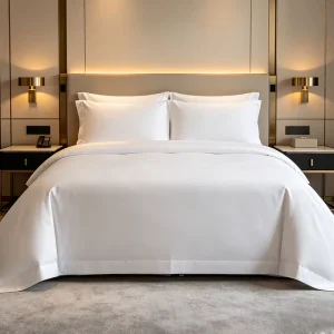 Four Seasons Hotel Bedding Sets 100% Cotton Mercerized Smooth White for Hospitality Resort