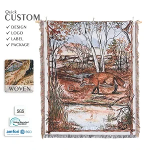 Four Seasons Portable Jacquard Blanket Small batch Customized Design Tapestry Woven Blanket for Camping RV Travel Lifestyle