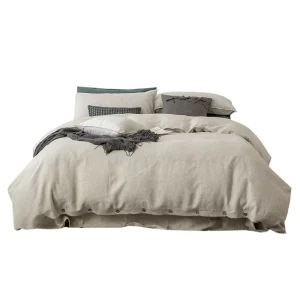 France Pure Linen Four Sets of Summer Simple Pure Color Wash Light Luxury Bed Linen Set Spot