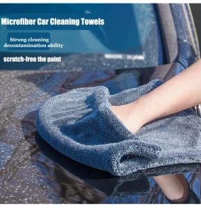 Free Custom Red Black Quick Dry Woven Microfiber Twist Loop Car Wash Towel Cleaning Cloth
