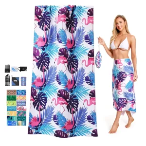 Free Design Custom Printed Quick Dry Absorbent Beach Towel Large Microfiber Beach Towel