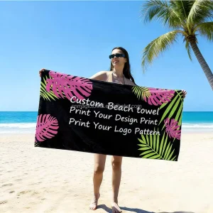 Free Design Personalized Beach Towel Sand Free Thick Beach Towel Fast Shipping Custom Adult Printed Beach Cotton Towel
