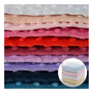 Free Sample 100% Polyester Velvet Fleece Soft Minky Dot Fabric for Blankets