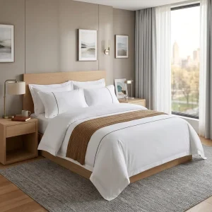 Free Sample Available 100% Cotton 200TC Bed Sheets Flat Elastic Fitted Sheet Set Stitching Customized for Hospitality OEM Low