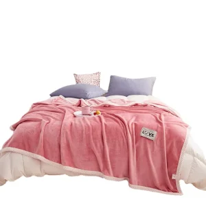 Free Sample Flannel Fleece Milk Velvet Plush Love Solid Soft Blanket Other Throw Blankets