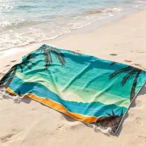 Free Sample Microfiber High Absorbent Beach Towel Summer Digital Print Logo Sand Free Quick Dry Custom Beach Towell