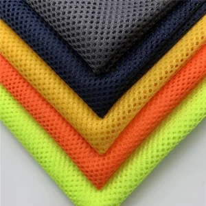 Free Sample Polyester Hexagonal Lining and Mesh Fabric Three hole Small Mesh for Luggage Handbags Sportswear School Uniforms