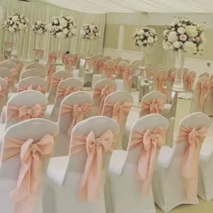 Free Sample Satin Fabric Custom Sashes Chair Cover Wedding Meeting Home Decoration Ribbons for Wedding Chairs Decor