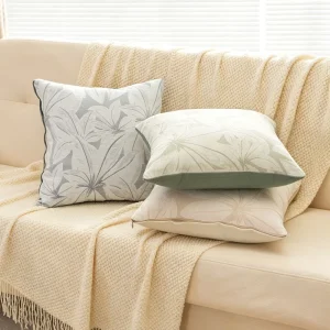 French Floral Jacquard square Throw Pillow Cover Chenille Soft Cushion Living Room Sofa Lumbar Support Bedside Backrest Modern