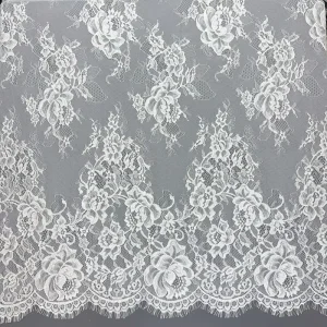 French Lace Dresses Women Elegant Tissu Mariage Eyelash Lace Chantilly Flower Fabric for Velo De Novia Wedding Dresses
