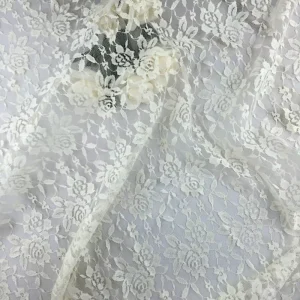 French Sheer Mesh Floral Lace Fabric Chantilly Eco Friendly Polyester Lace for Wedding Dress Fashion Apparel in Stock