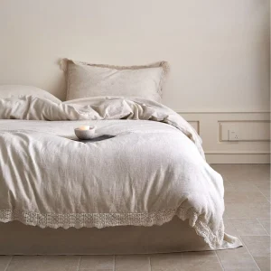 French Style Lace Linen Cotton Home Textile Skin Friendly Breathable Bedding Set Luxury Bed Sheets