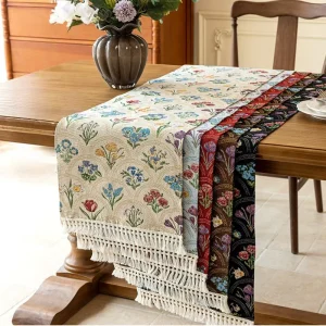 French-style Home Decoration Table Runner with Tassels Bohemian Sideboard Suitable for Multiple Scenes